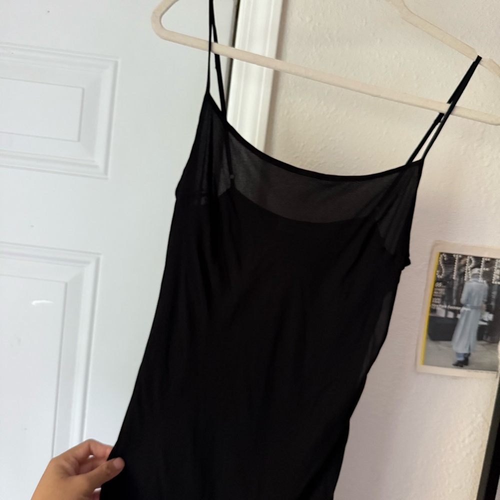 NWT RUMORED black sheer chiffon lined square neck sleeveless slip maxi dress - Picture 2 of 5
